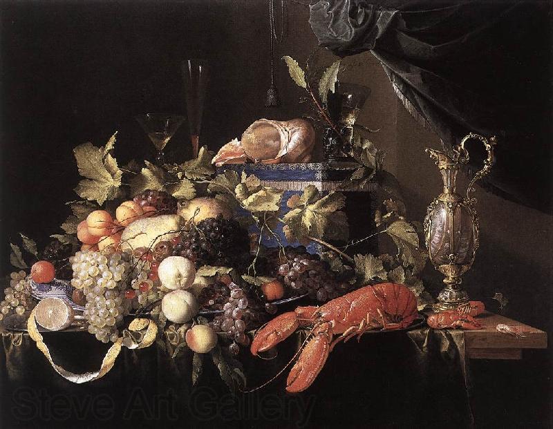 HEEM, Jan Davidsz. de Still-Life with Fruit and Lobster sg Spain oil painting art